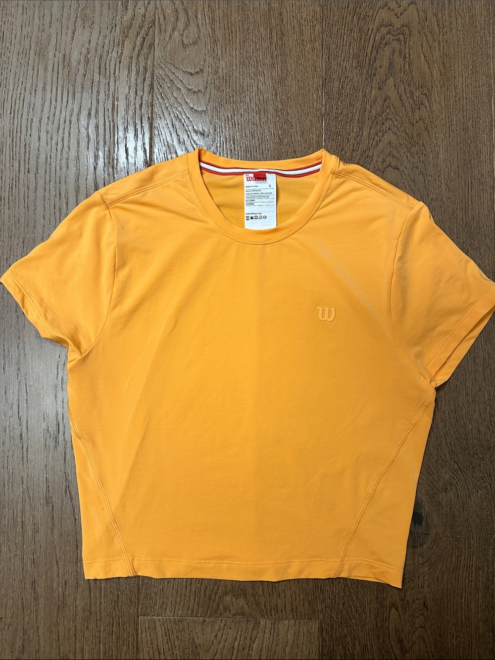 Wilson Short Sleeve Crop Tee in Bright Orange